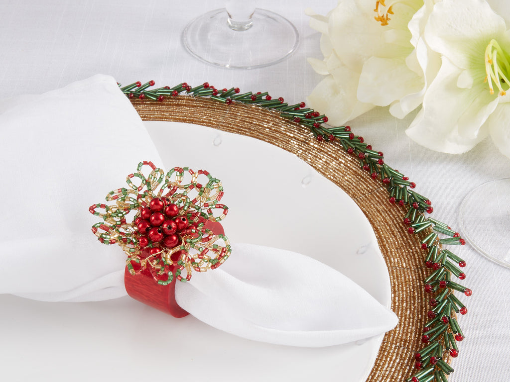 Sparkling Spectacle Beaded Napkin Ring, Set of 4