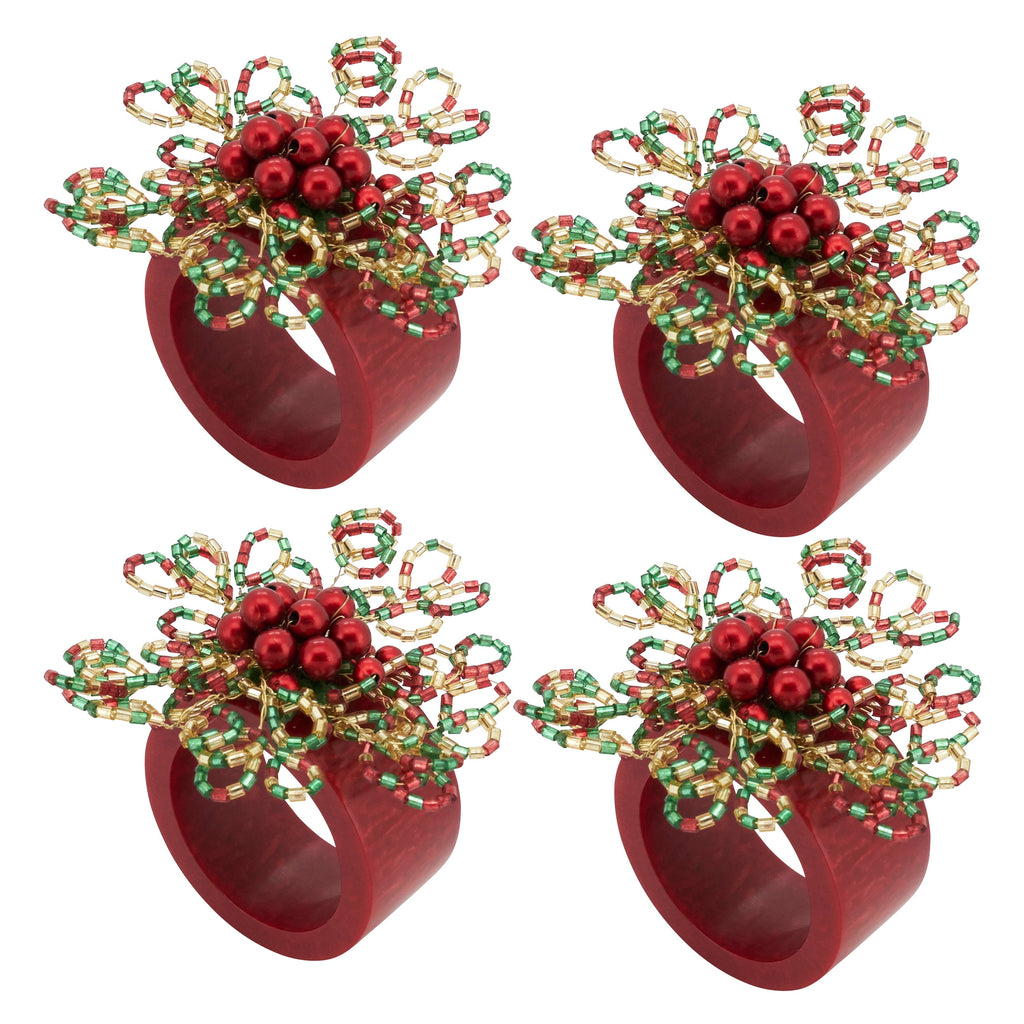 Sparkling Spectacle Beaded Napkin Ring, Set of 4