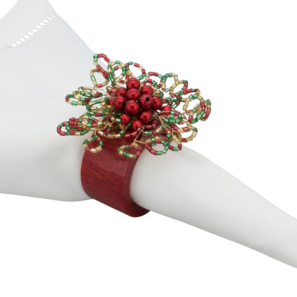 Sparkling Spectacle Beaded Napkin Ring, Set of 4