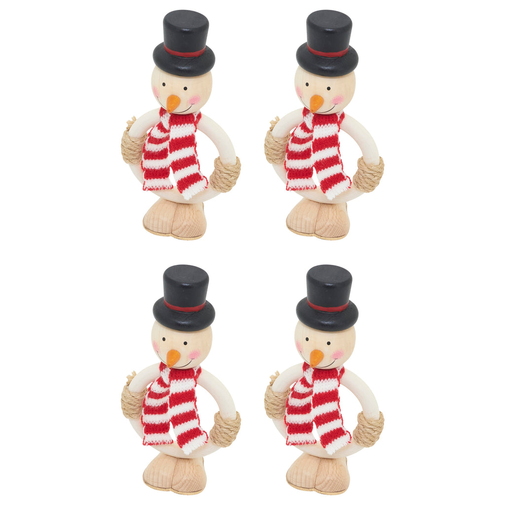 Frosty Smiles Snowman Napkin Ring, Set of 4
