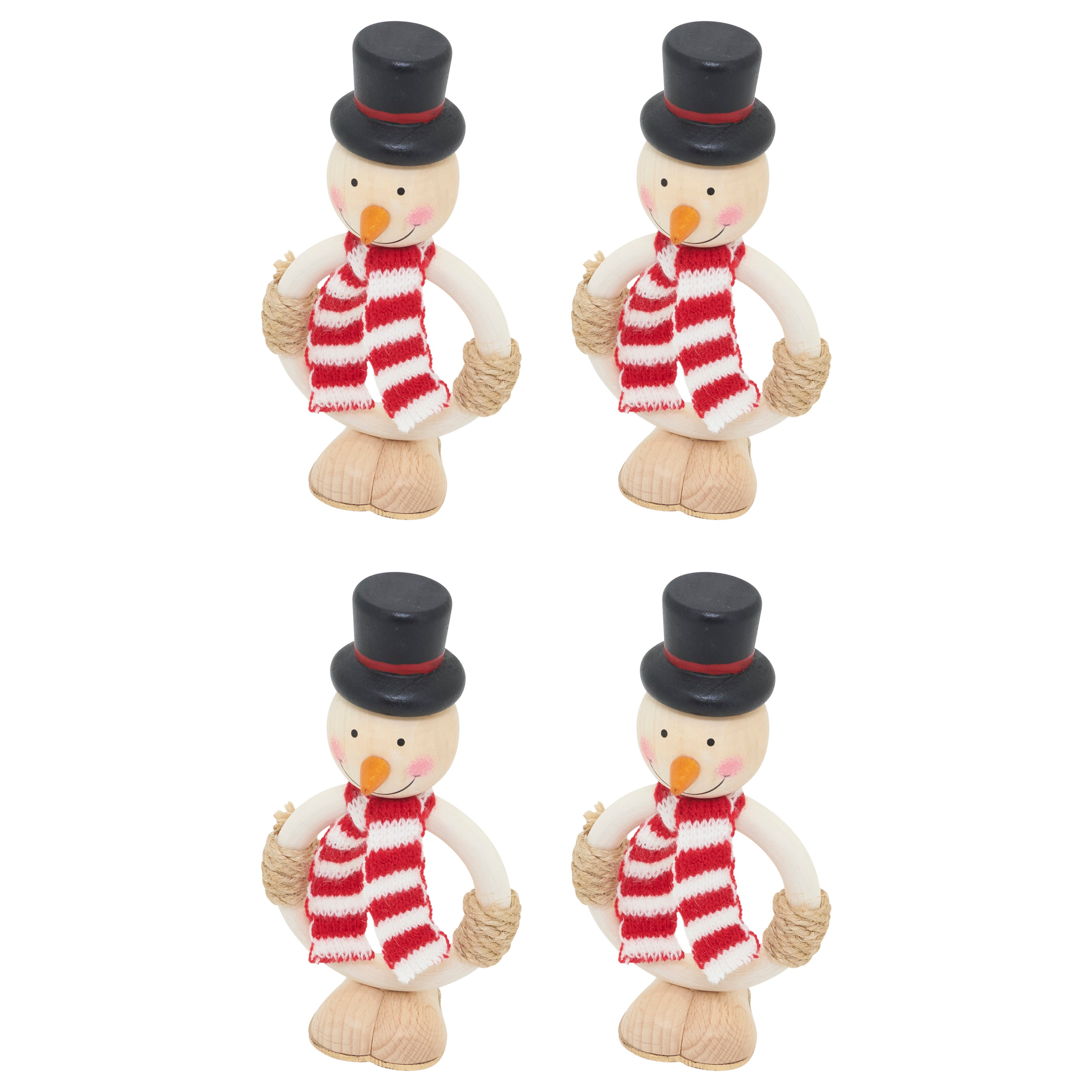 Frosty Smiles Snowman Napkin Ring, Set of 4