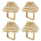 Beaded Design Napkin Ring, Set of 4