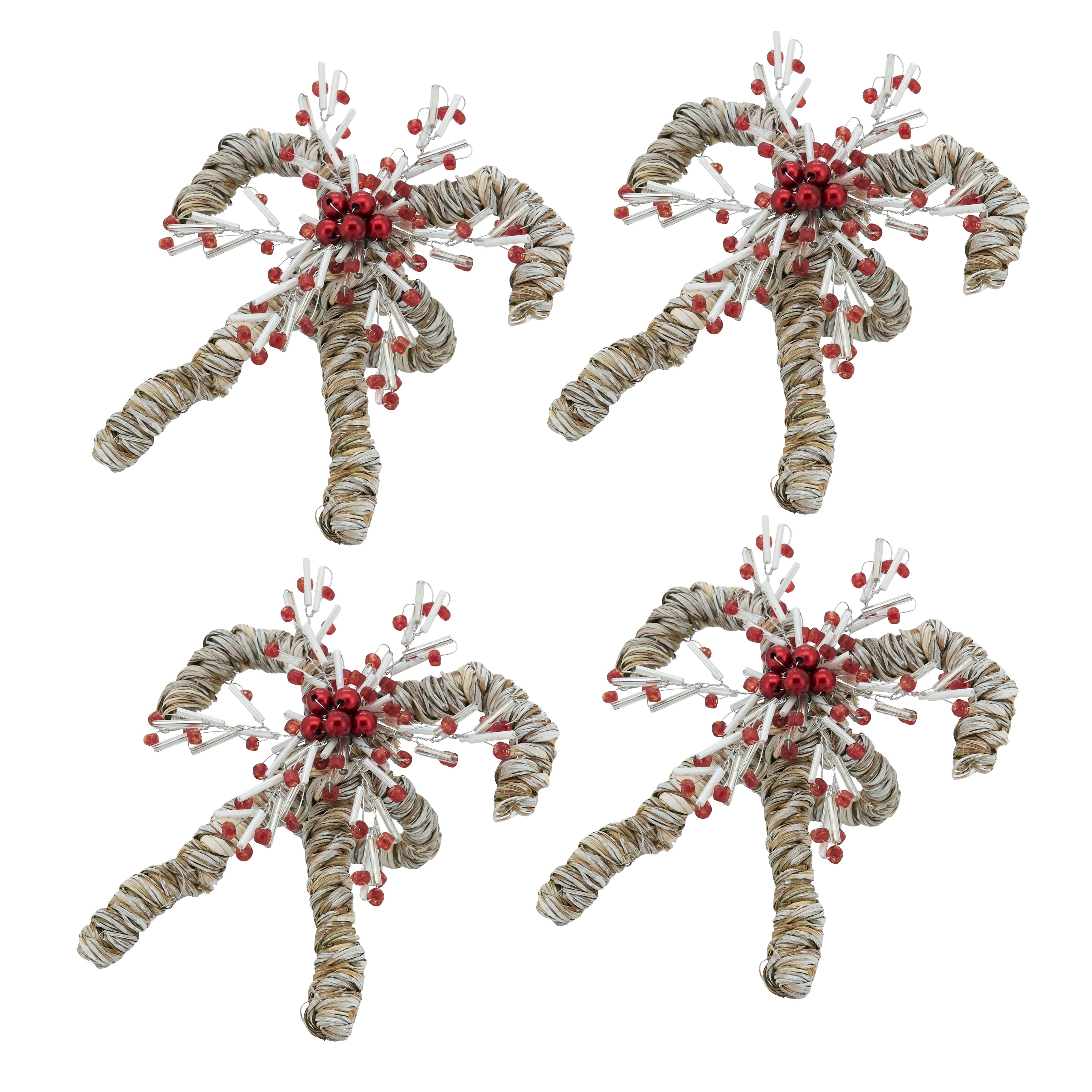 Holiday Sparkle Candy Cane Napkin Ring, Set of 4