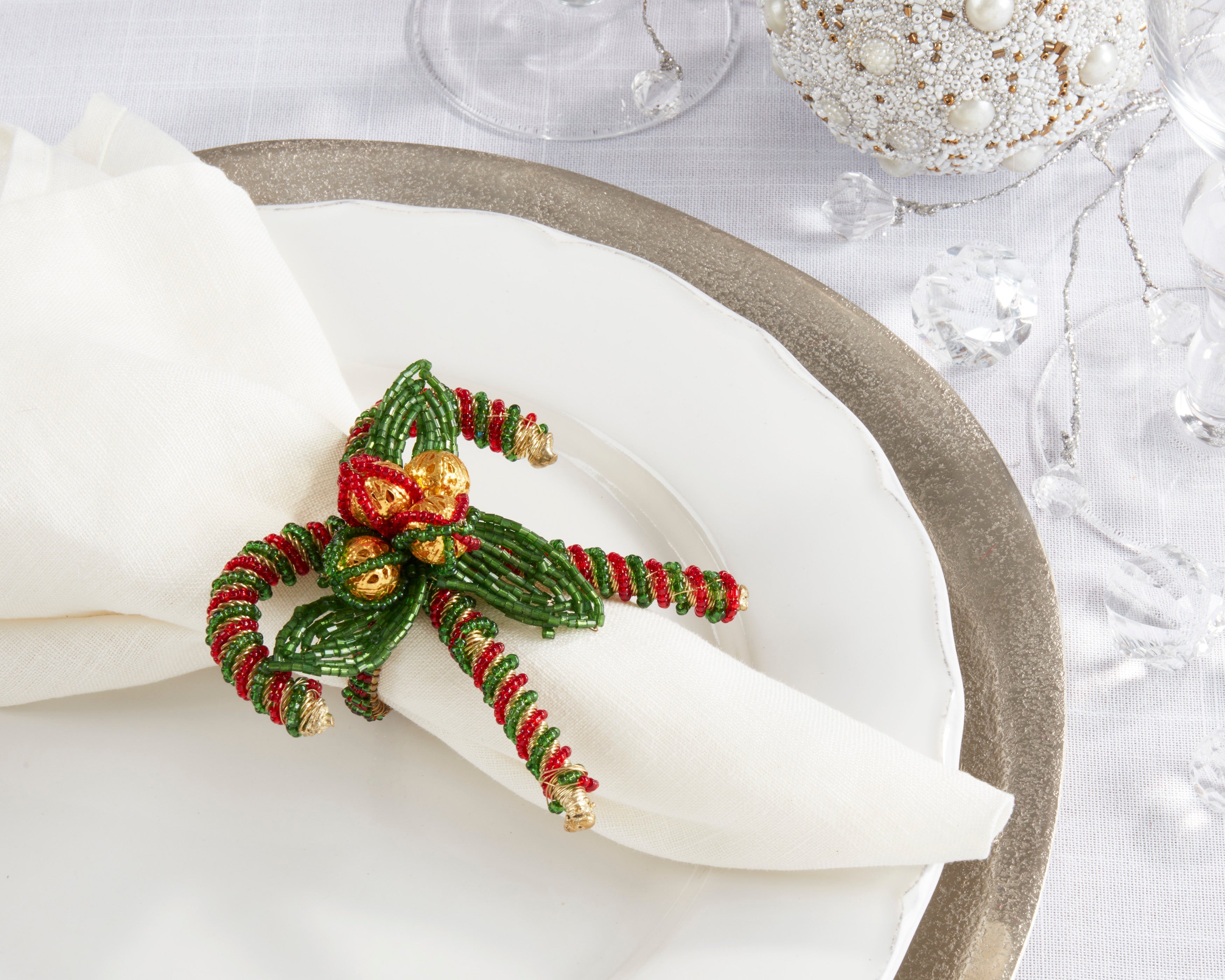 Candy Cane Napkin Ring, Set of 4