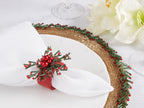 Holly Jingle Beaded Napkin Ring, Set of 4