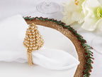 Pearl Christmas Tree Napkin Ring, Set of 4