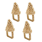 Pearl Christmas Tree Napkin Ring, Set of 4