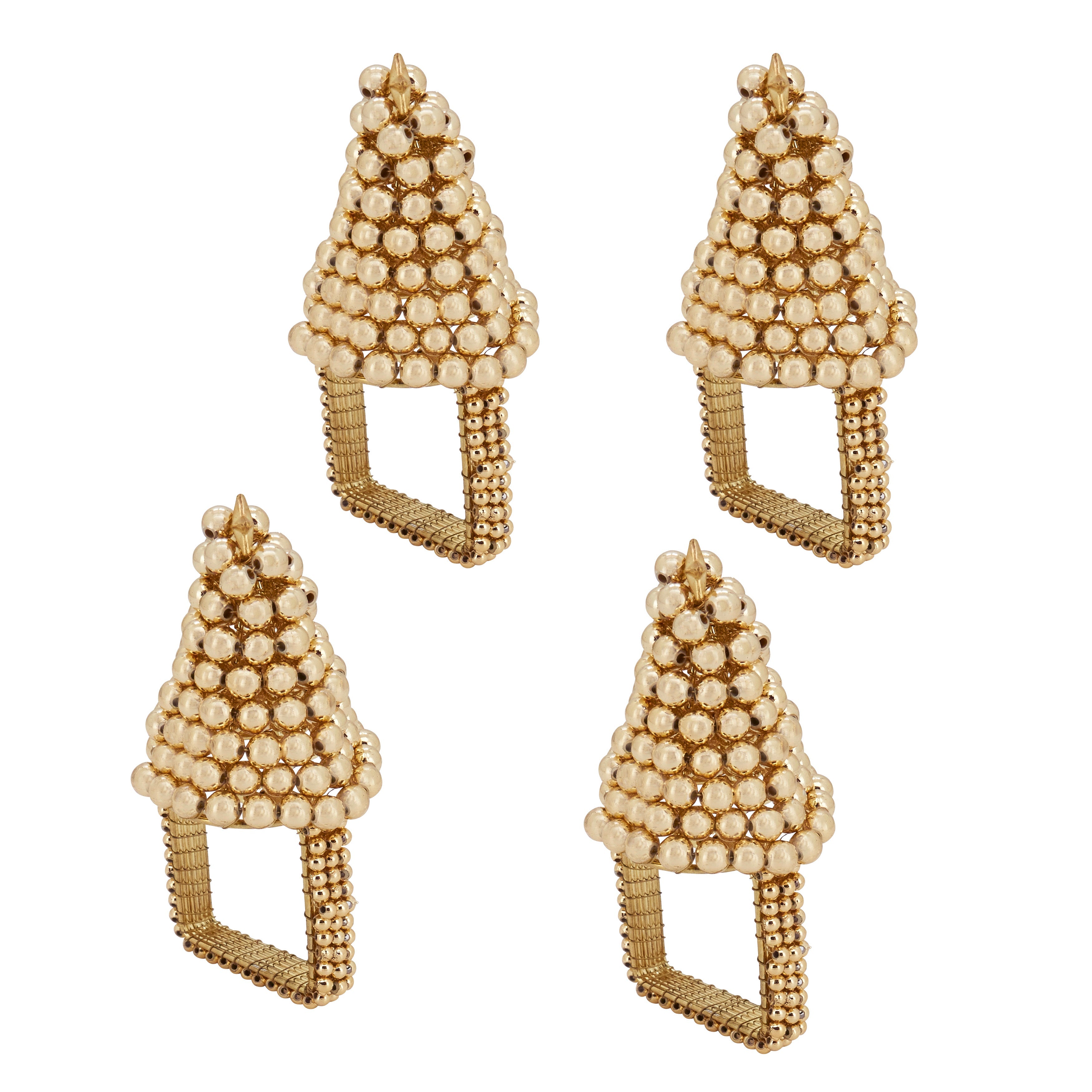 Pearl Christmas Tree Napkin Ring, Set of 4