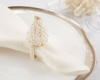 Pearl Christmas Tree Napkin Ring, Set of 4