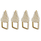 Pearl Christmas Tree Napkin Ring, Set of 4