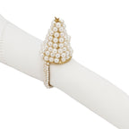 Pearl Christmas Tree Napkin Ring, Set of 4