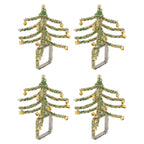 Beaded Christmas Tree Napkin Ring, Set of 4