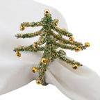 Beaded Christmas Tree Napkin Ring, Set of 4