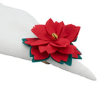 Festive Felt Poinsettia Napkin Ring, Set of 4
