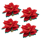 Festive Felt Poinsettia Napkin Ring, Set of 4
