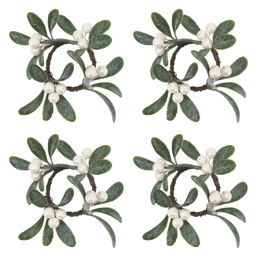 Mistletoe Napkin Ring, Set of 4