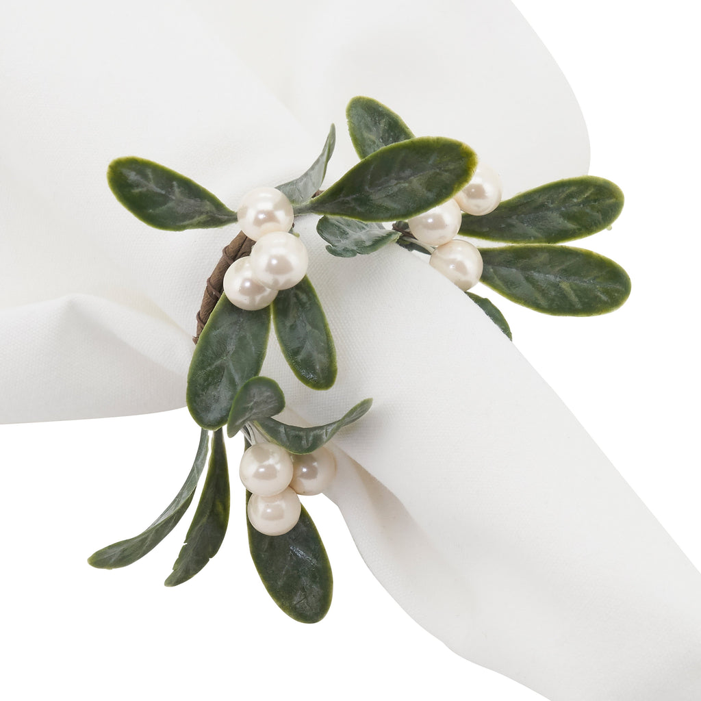 Mistletoe Napkin Ring, Set of 4