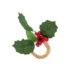 Red Berry Grove Napkin Ring, Set of 4