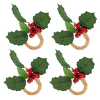 Red Berry Grove Napkin Ring, Set of 4