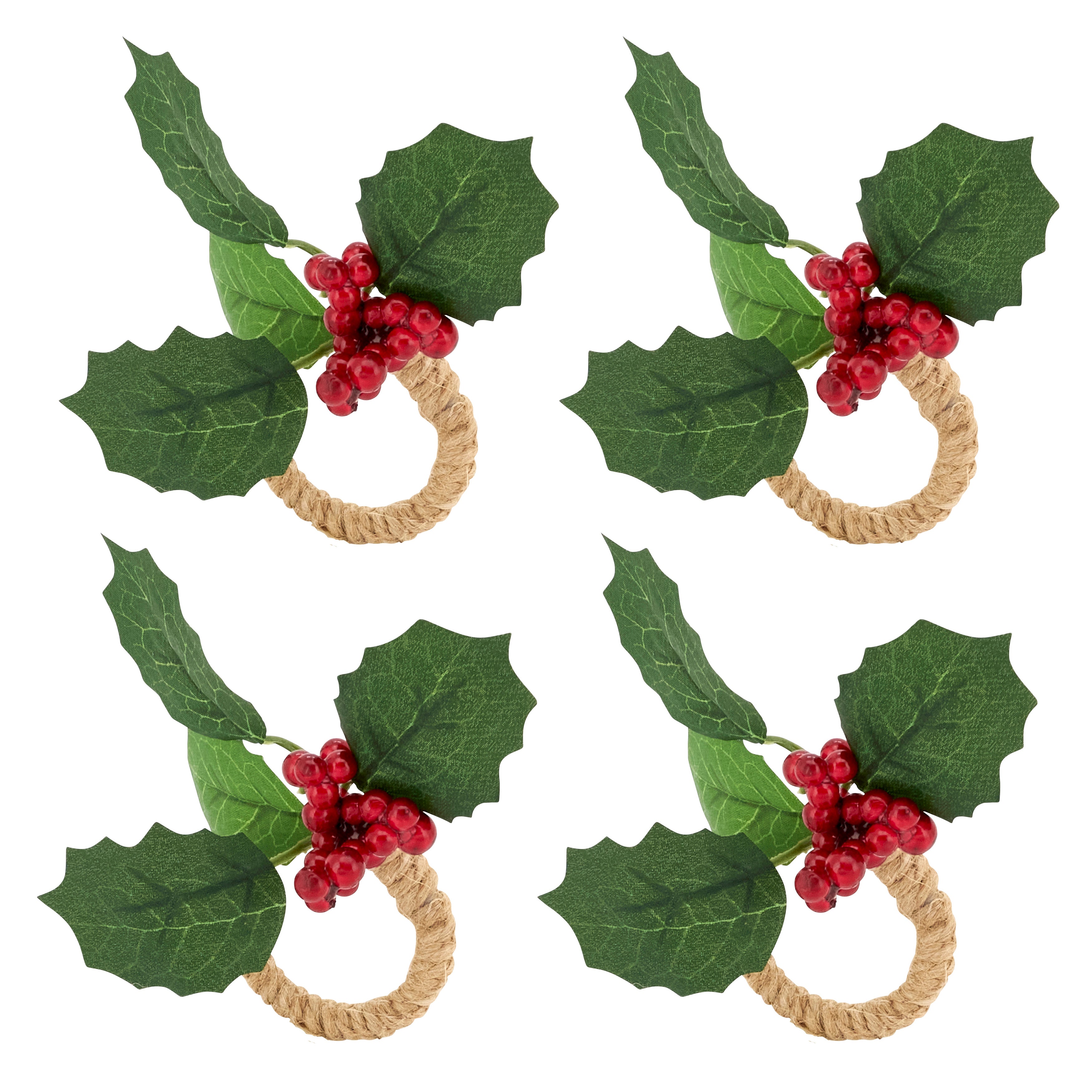 Red Berry Grove Napkin Ring, Set of 4