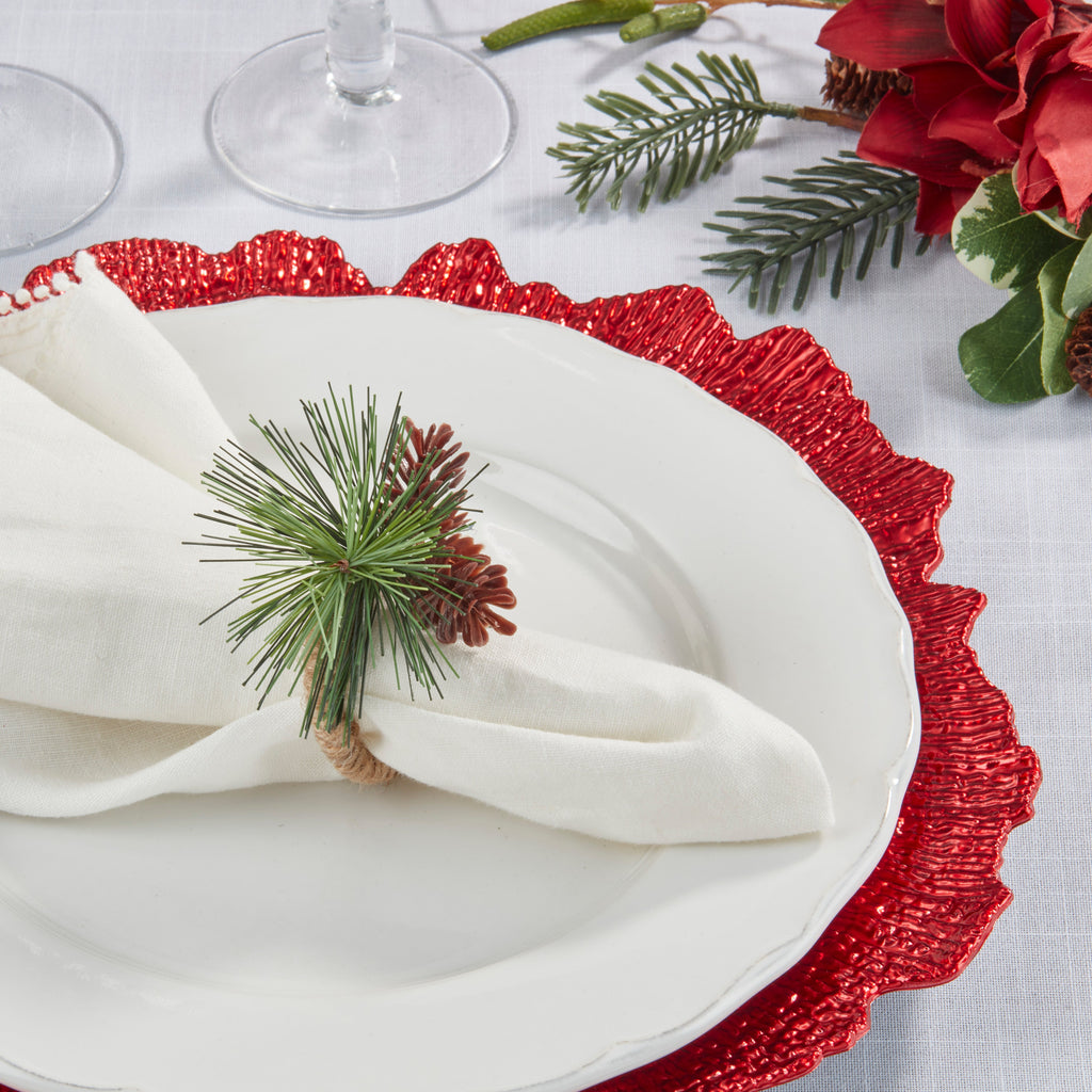 Forest Floor Pinecone Napkin Ring, Set of 4