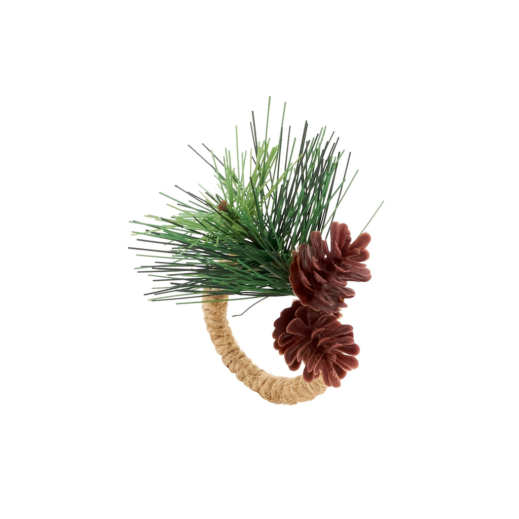 Forest Floor Pinecone Napkin Ring, Set of 4