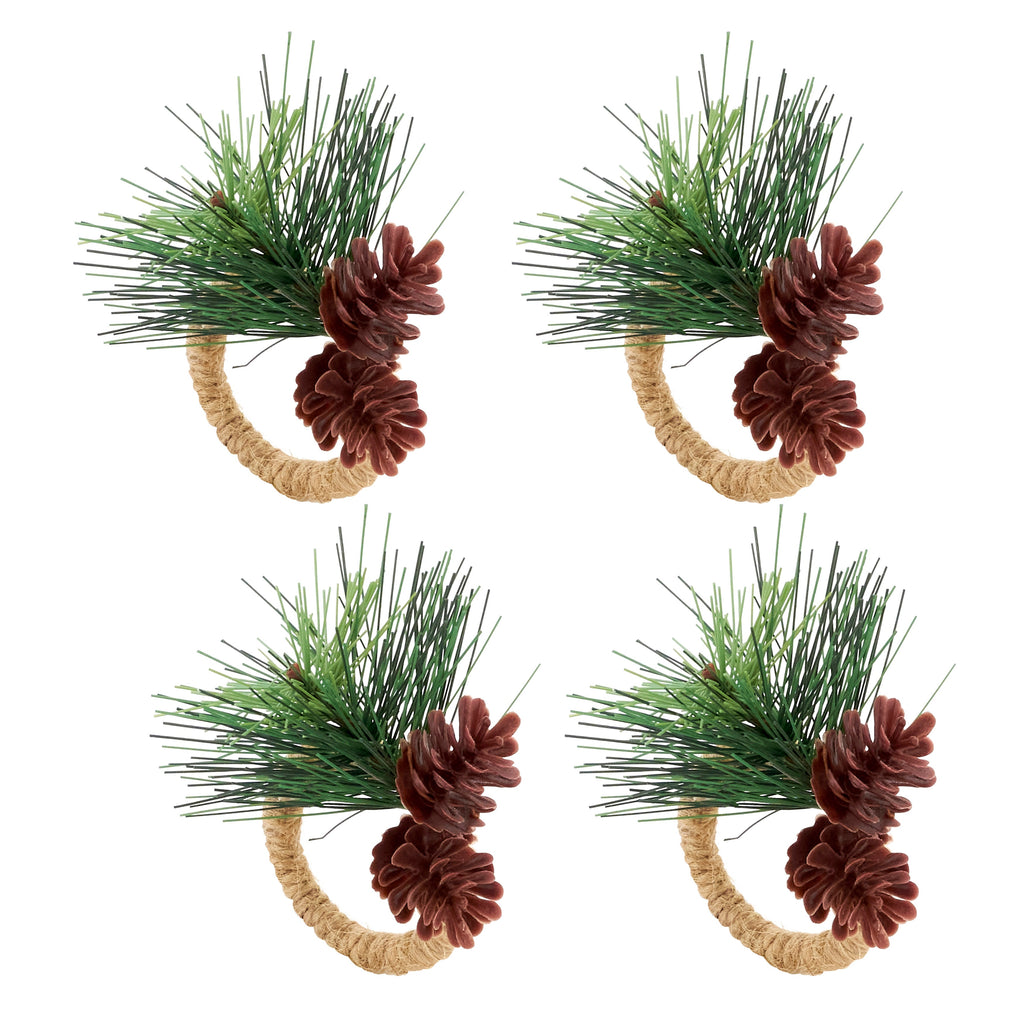 Forest Floor Pinecone Napkin Ring, Set of 4