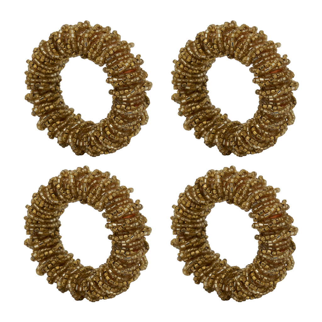 Beaded Round Napkin Ring, Set of 4