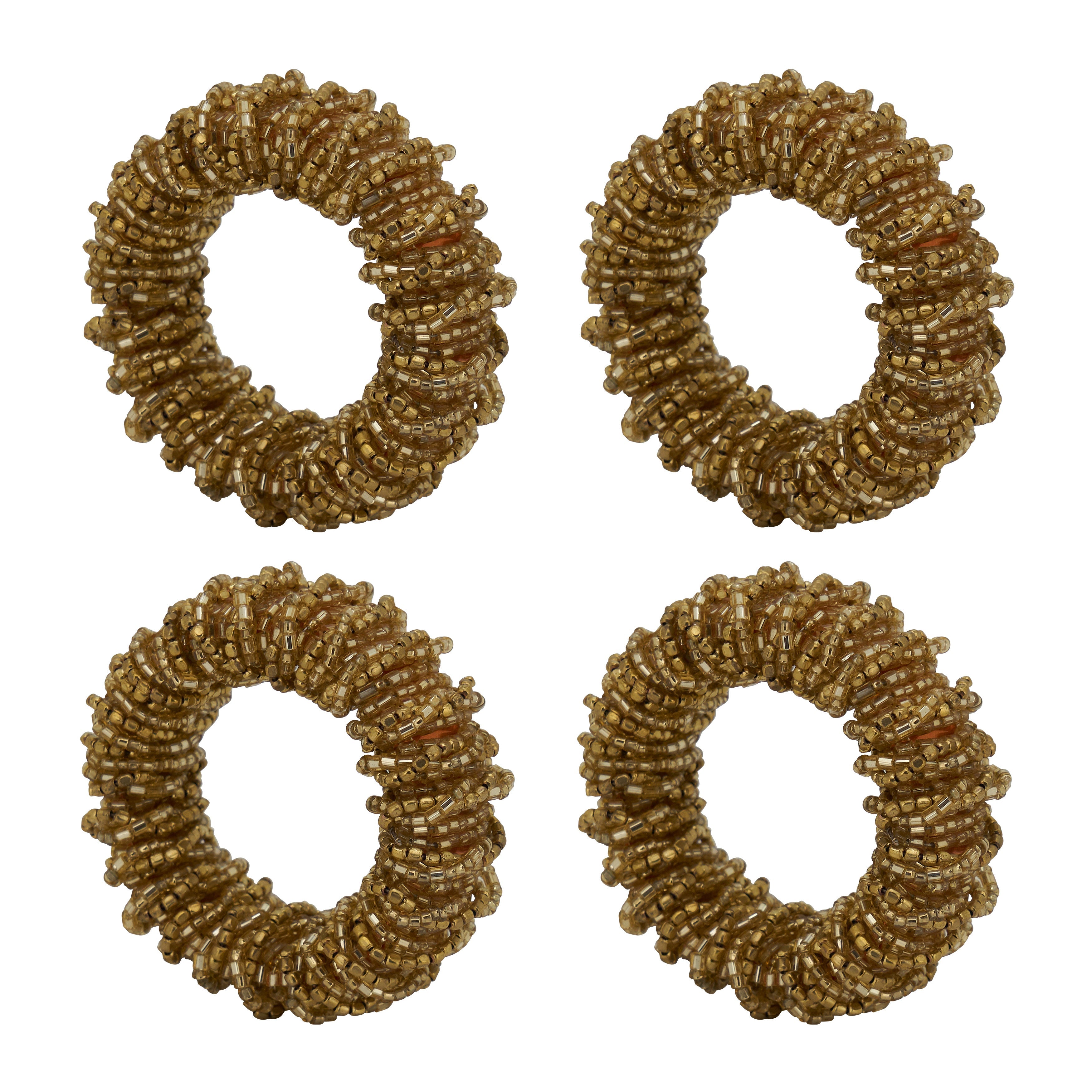 Beaded Round Napkin Ring, Set of 4