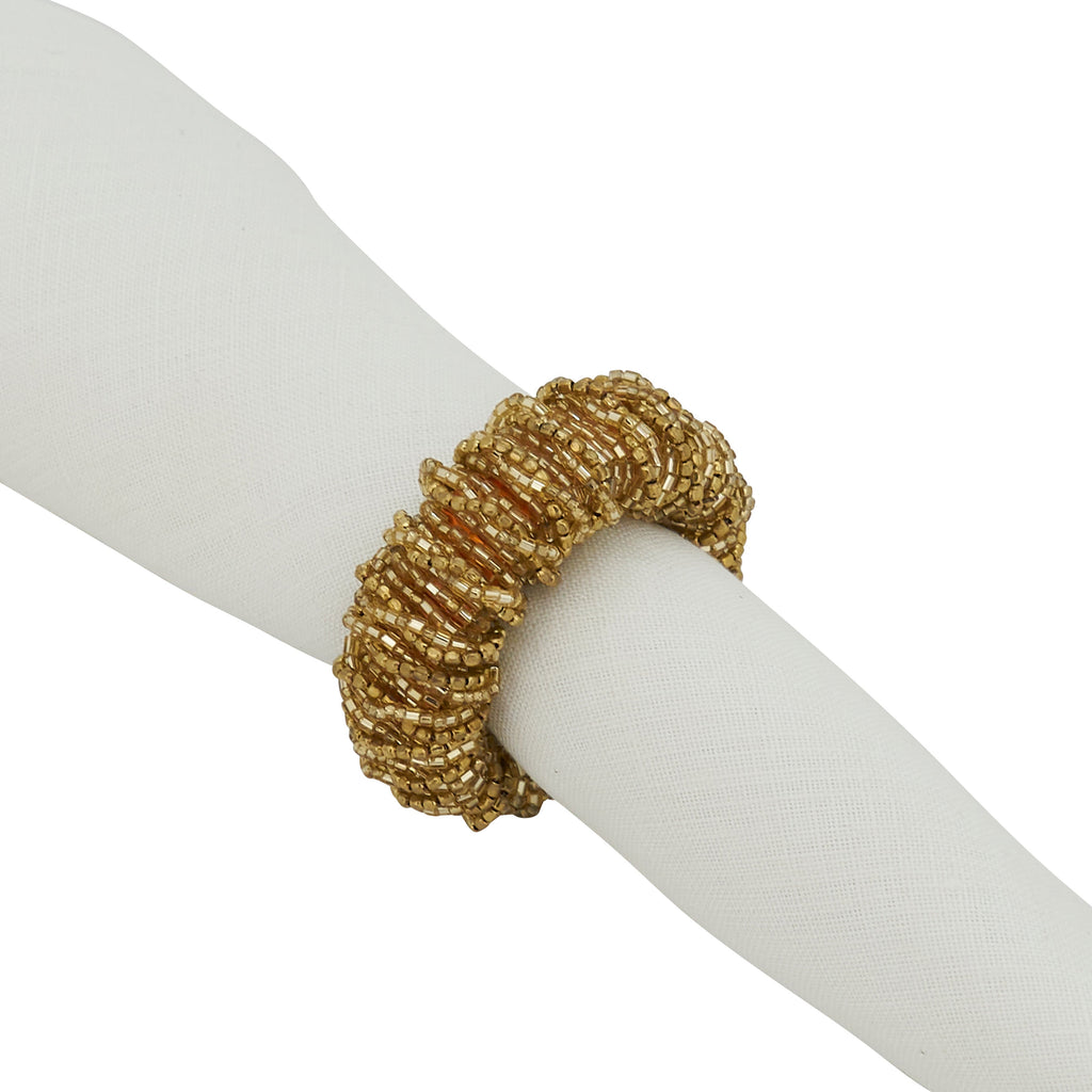Beaded Round Napkin Ring, Set of 4