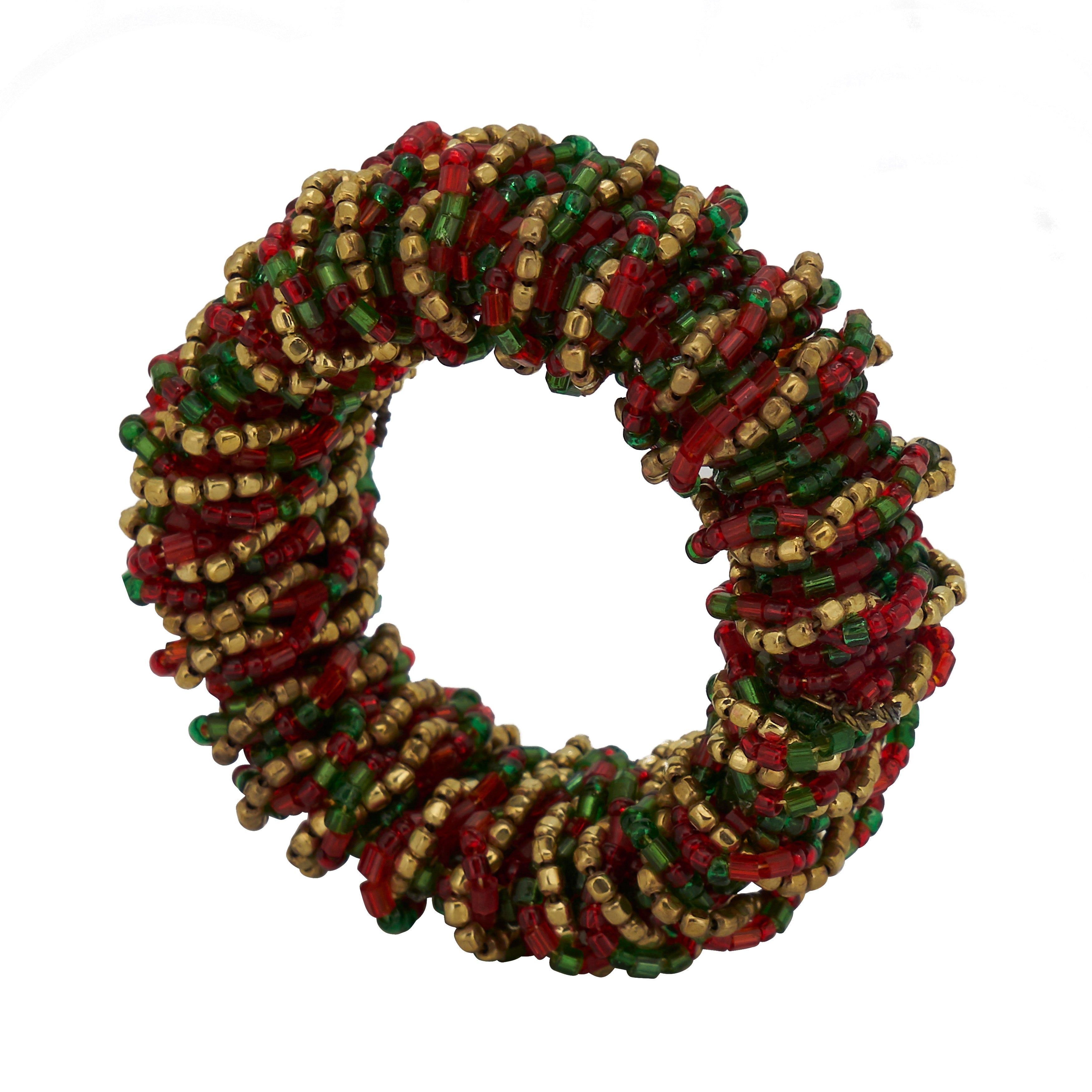 Beaded Round Napkin Ring, Set of 4