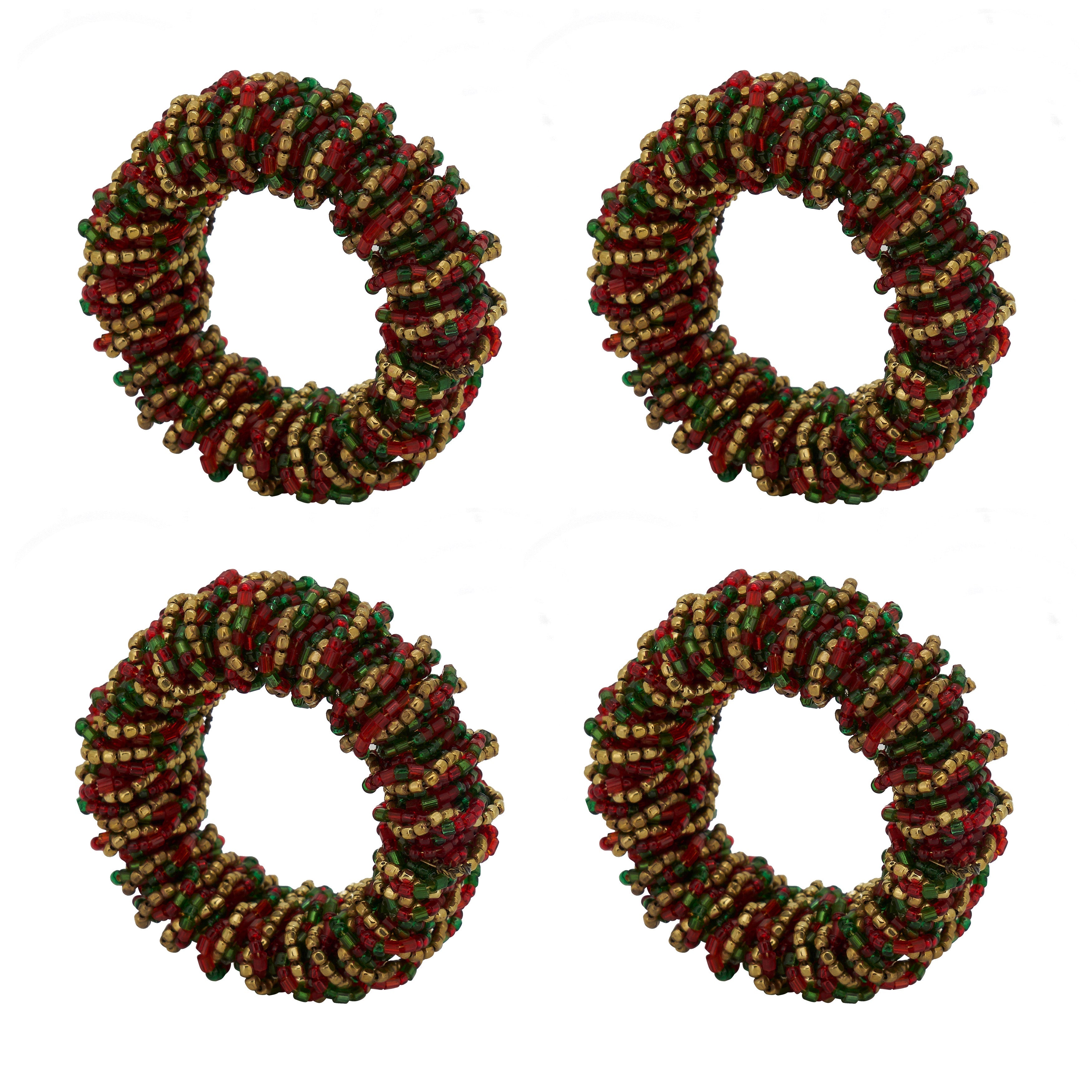 Beaded Round Napkin Ring, Set of 4