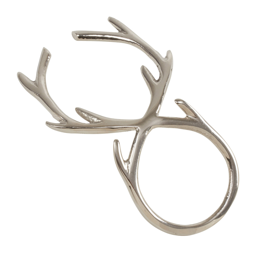 Silver Antler Napkin Ring, Set of 4