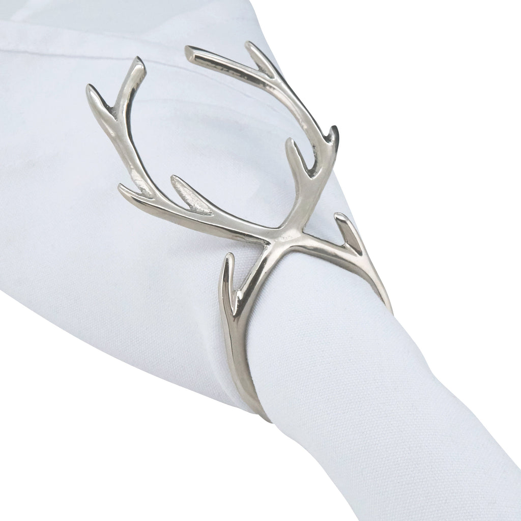 Silver Antler Napkin Ring, Set of 4