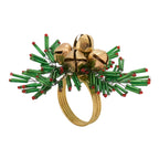 Beaded Snowflake and Bells Napkin Ring, Set of 4