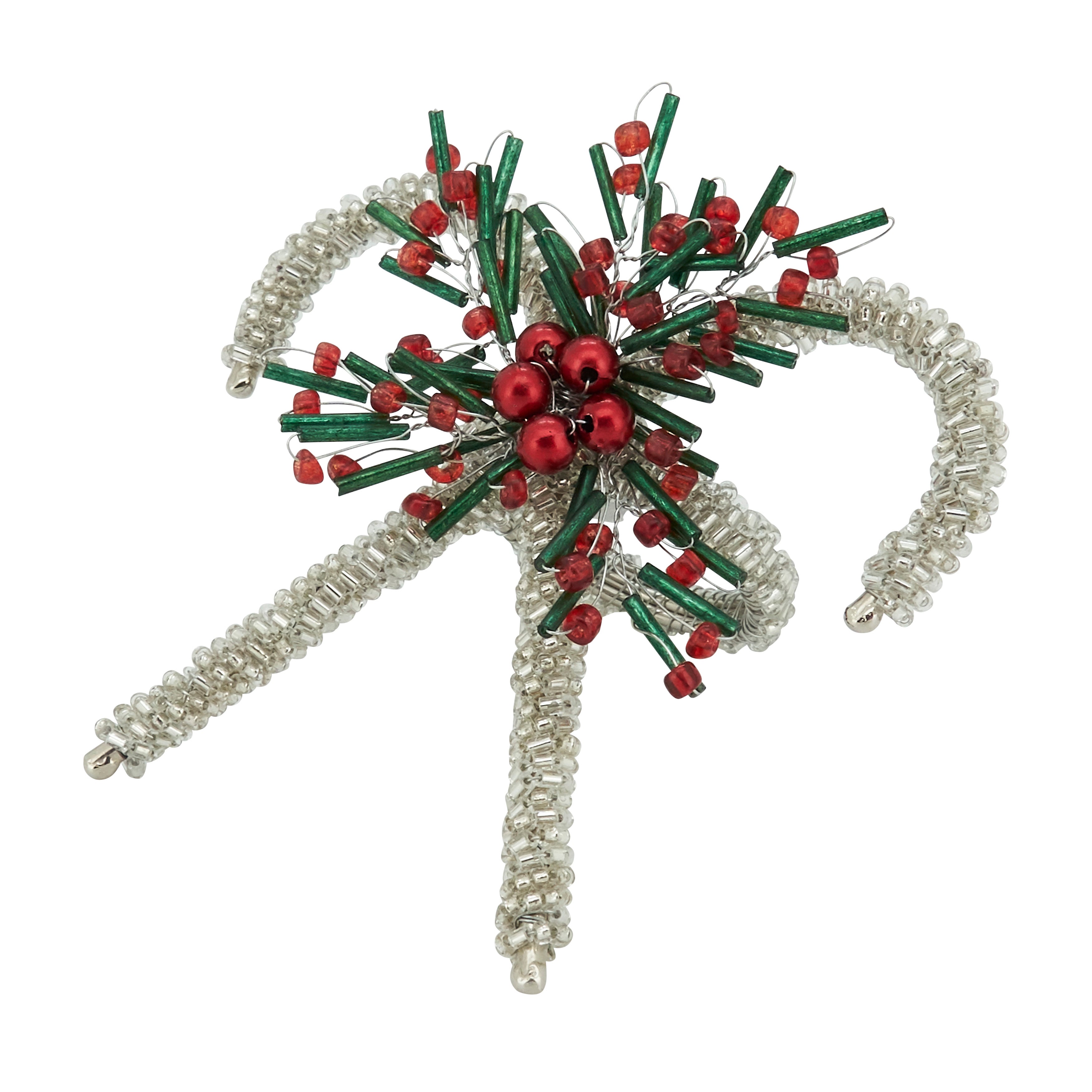 Sweet Treats Beaded Candy Cane Napkin Ring, Set of 4
