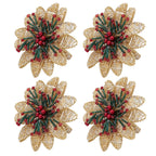 Blossoming Beauty Beaded Flower Napkin Ring, Set of 4