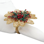 Blossoming Beauty Beaded Flower Napkin Ring, Set of 4