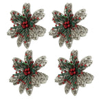 Blossoming Beauty Beaded Flower Napkin Ring, Set of 4
