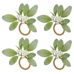 Rustic Charm White Berry Napkin Ring, Set of 4