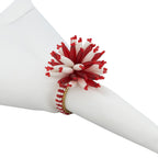 Elegant Glass Beaded Napkin Ring, Set of 4