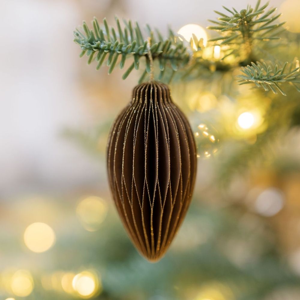 3 Paper Honeycomb Ornaments Assorted Shapes in Warm Seasonal Tones, Set of 6