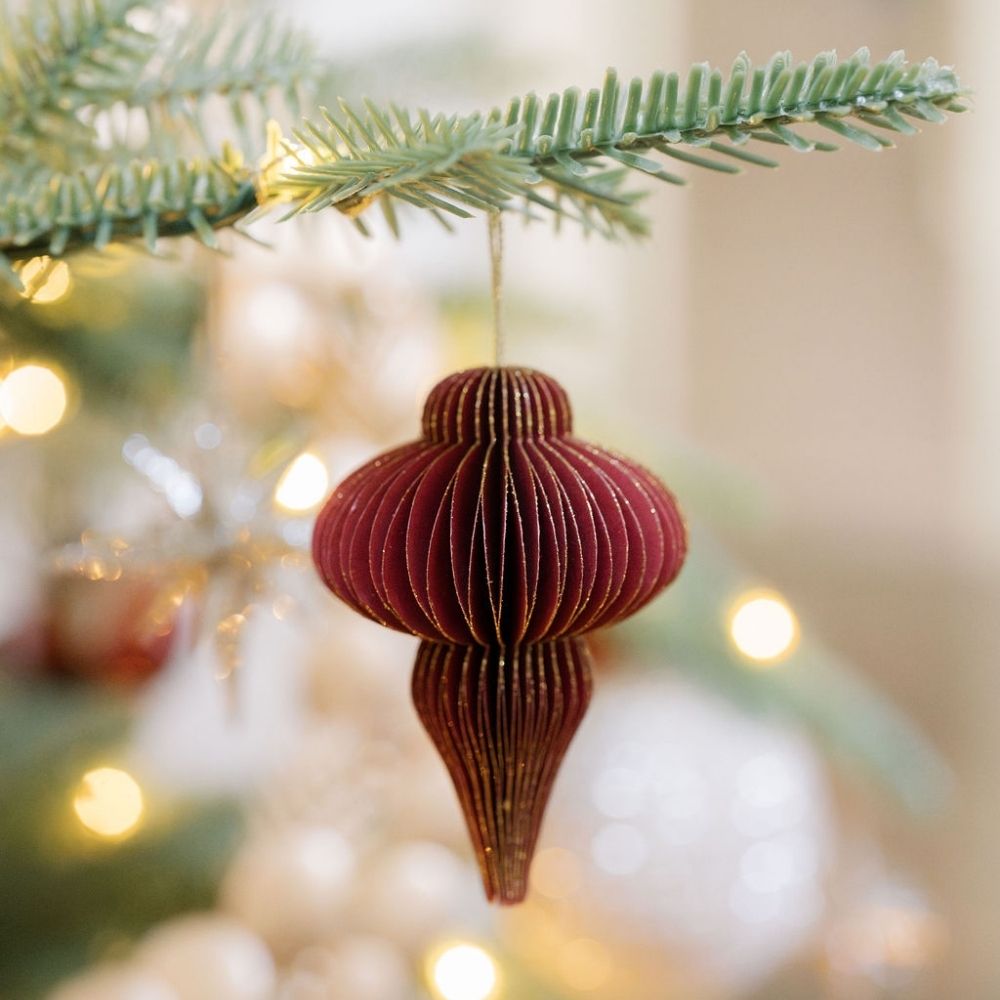 3 Paper Honeycomb Ornaments Assorted Shapes in Warm Seasonal Tones, Set of 6