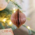 3 Paper Honeycomb Ornaments Assorted Shapes in Warm Seasonal Tones, Set of 6