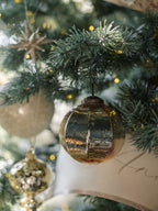 Handcrafted 3 Antique Gold Mercury Glass Ornaments with Unique Shapes and Jute Hangers, Set of 4