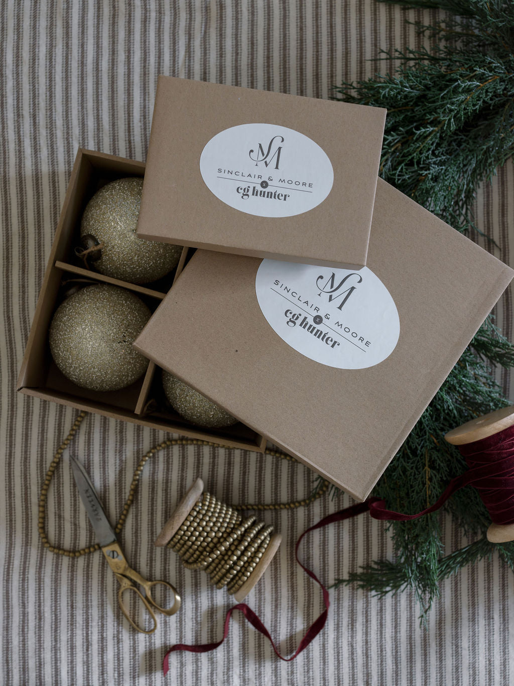 Elegant 4-Inch Cream Beaded Glass Ornaments, Set of 4