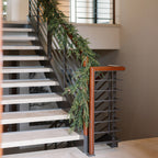 9' Natural-Looking Artificial Pine Garland with Pinecones