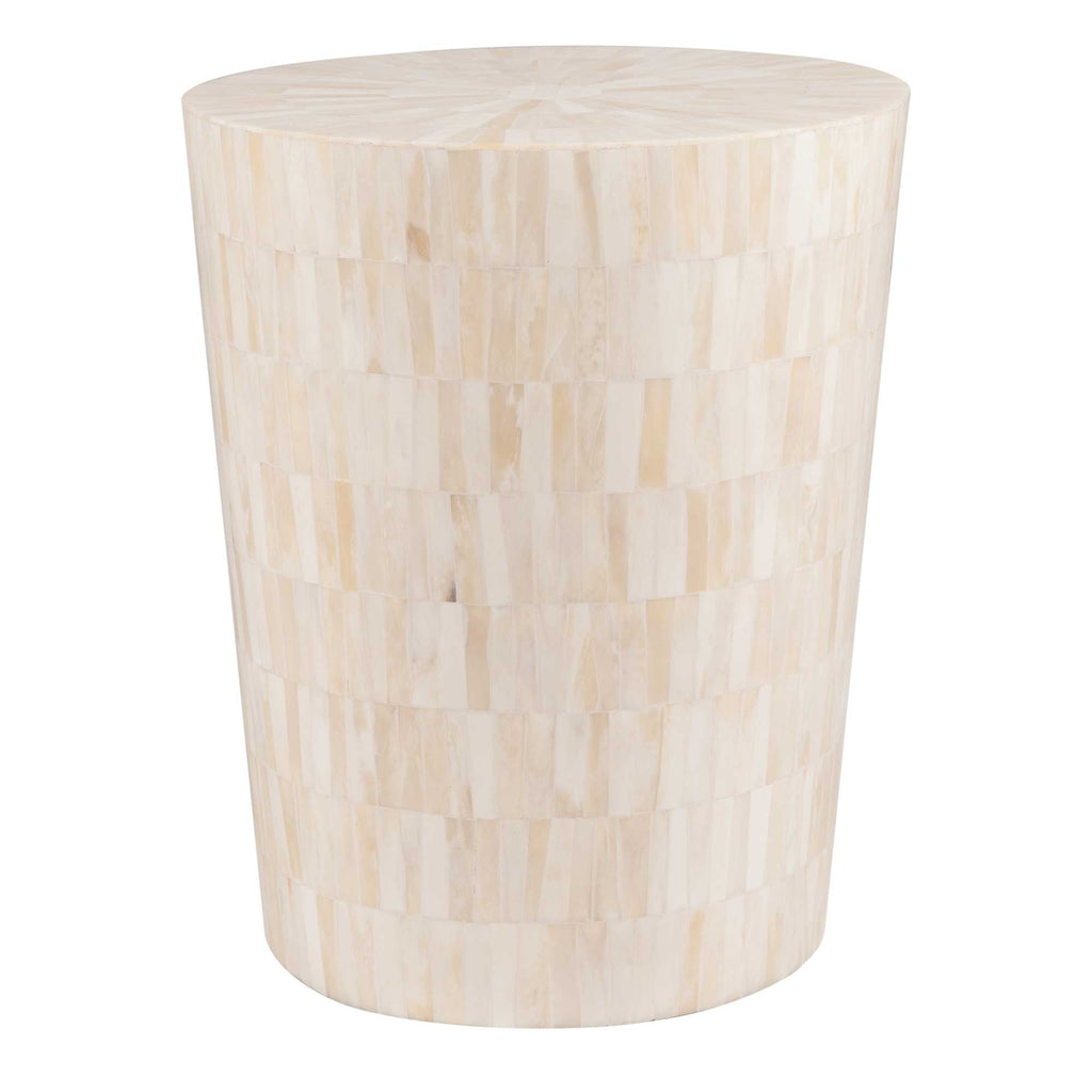 Round Natural Bone Inlay Accent Table