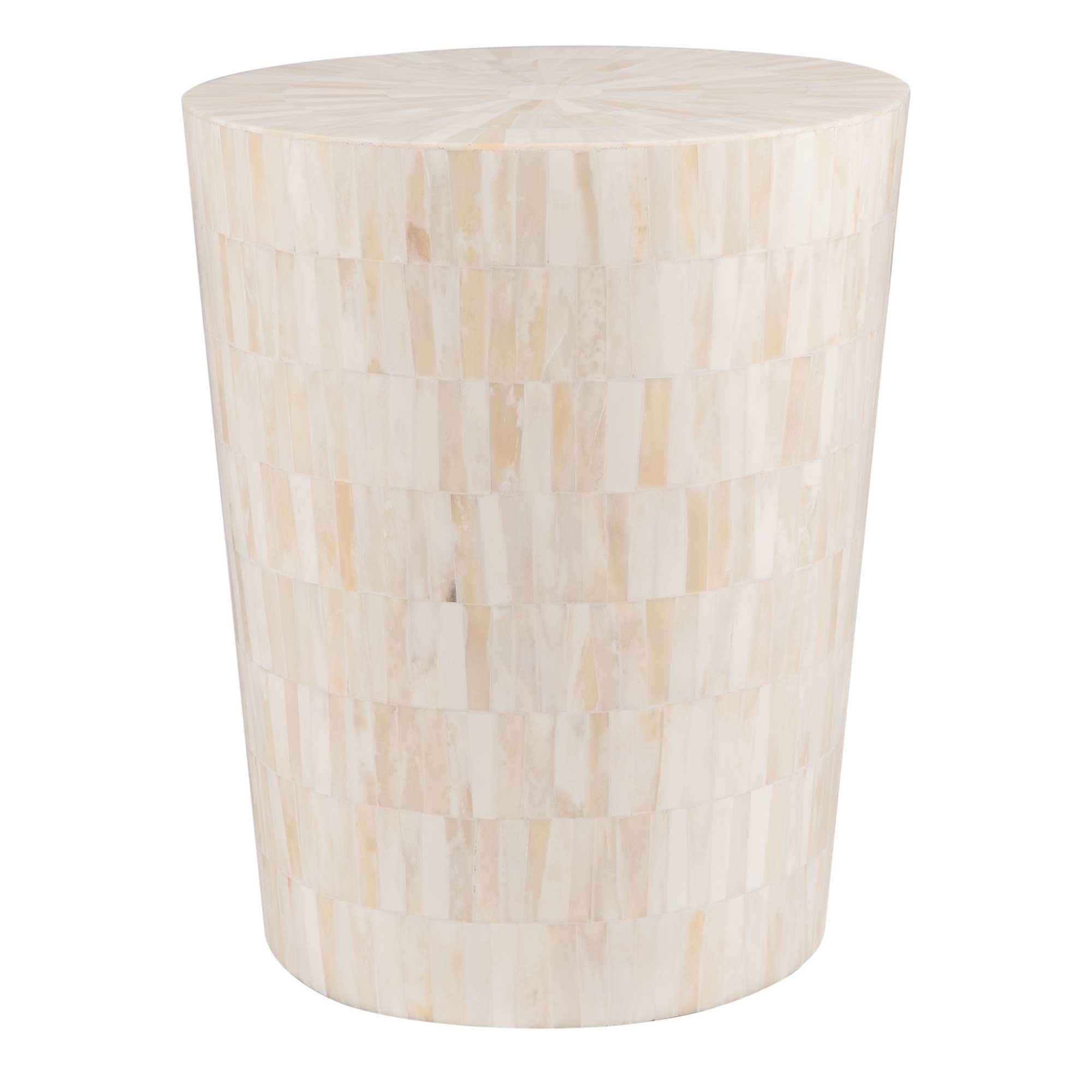 Round Natural Bone Inlay Accent Table