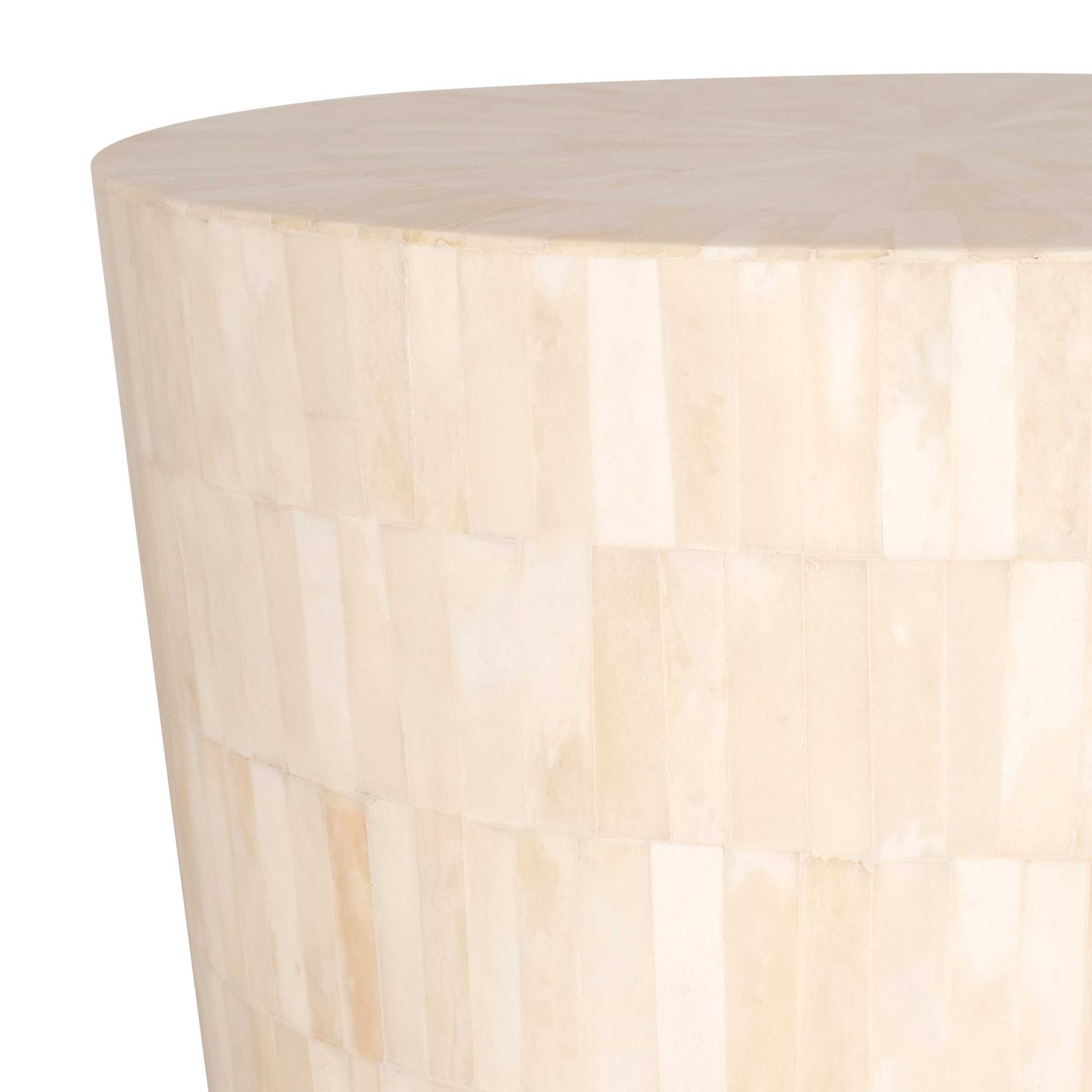 Round Natural Bone Inlay Accent Table
